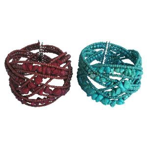 Bracelets Cuff Seed Bead Howlite…